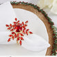 Beaded red snowflake napkin ring