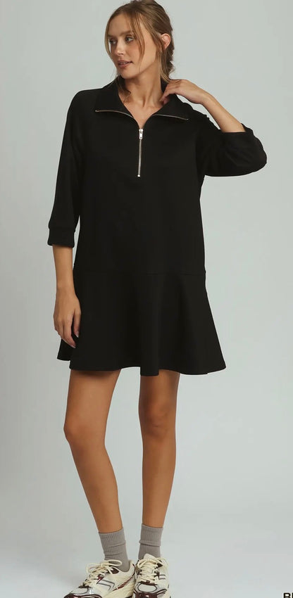 3/4 Sleeve Flare Dress