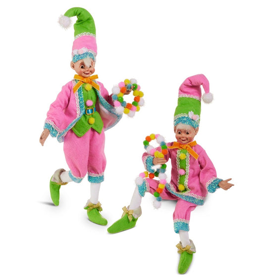 18" Neon Noel Posable Elf