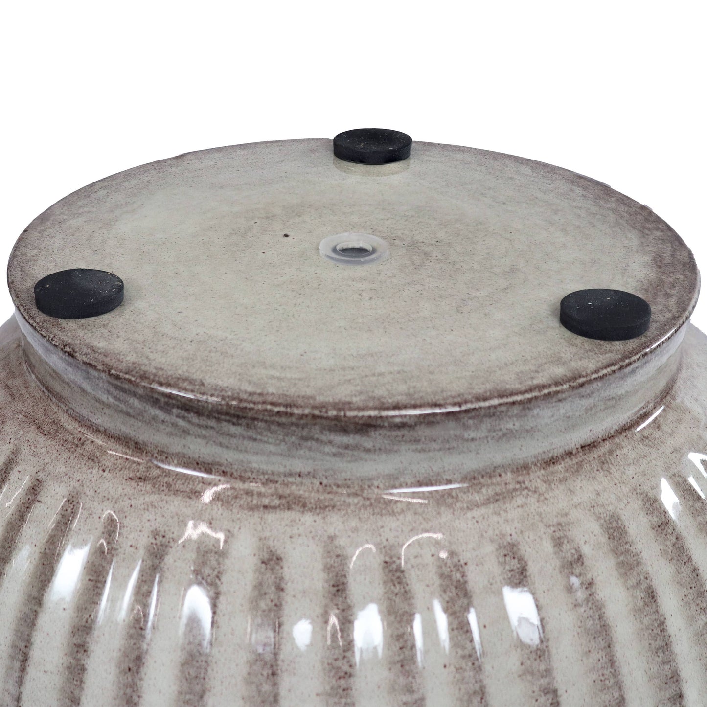 Carlotta Metal Planter - 14.75 in - White Glaze -