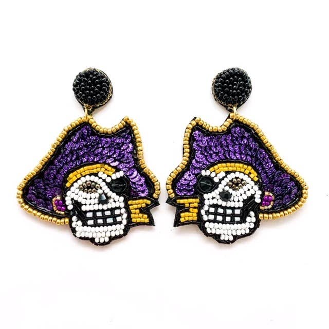 Purple/Gold Pirate Earrings