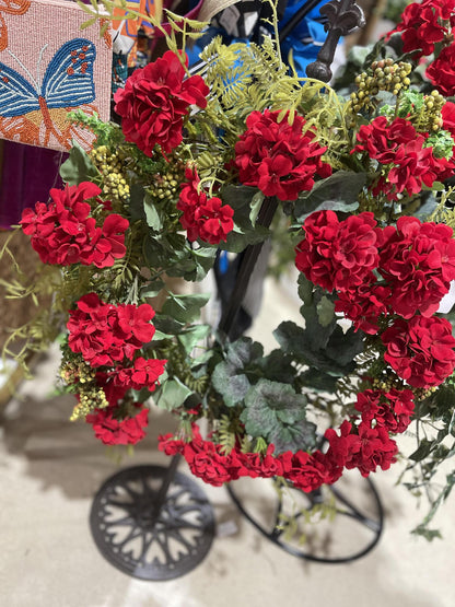 Geranium & berry wreath