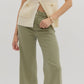 Mid rise ankle length pant -olive