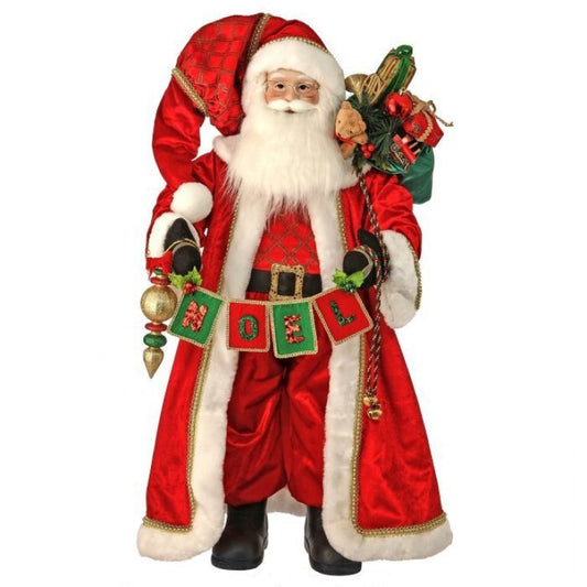 FABRIC/RESIN "NOEL" STANDING SANTA