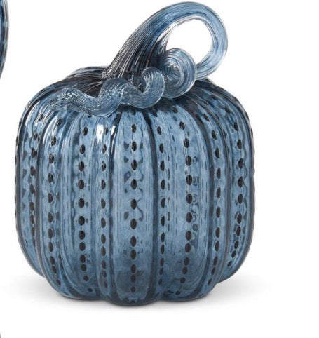 Speckled Blue Glass Pumpkins