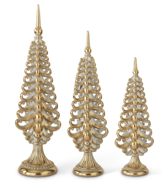 Resin Silver & Gold Christmas Trees