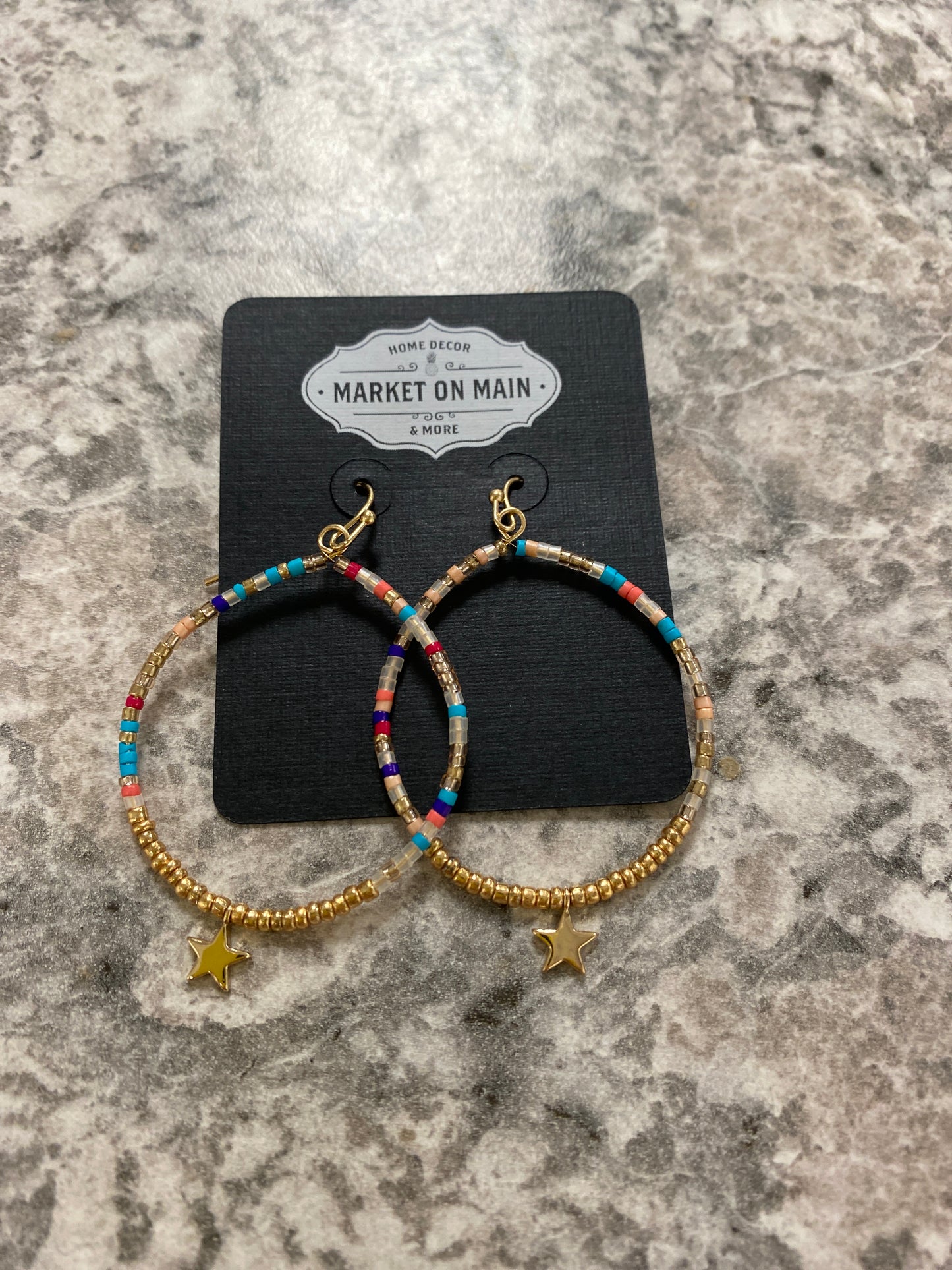 Colorful Gold Hoop Earrings