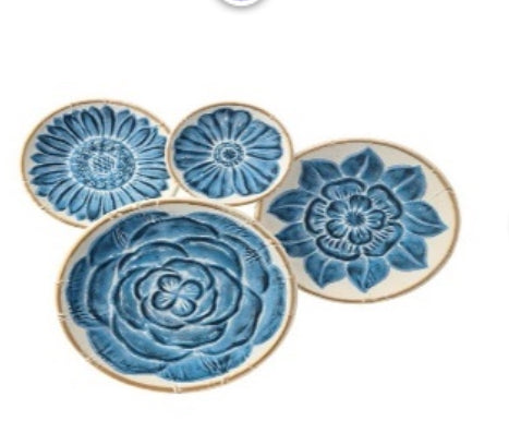 Resin flower plate plaque