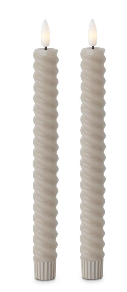 Set of 2 LED wide spiral candles
