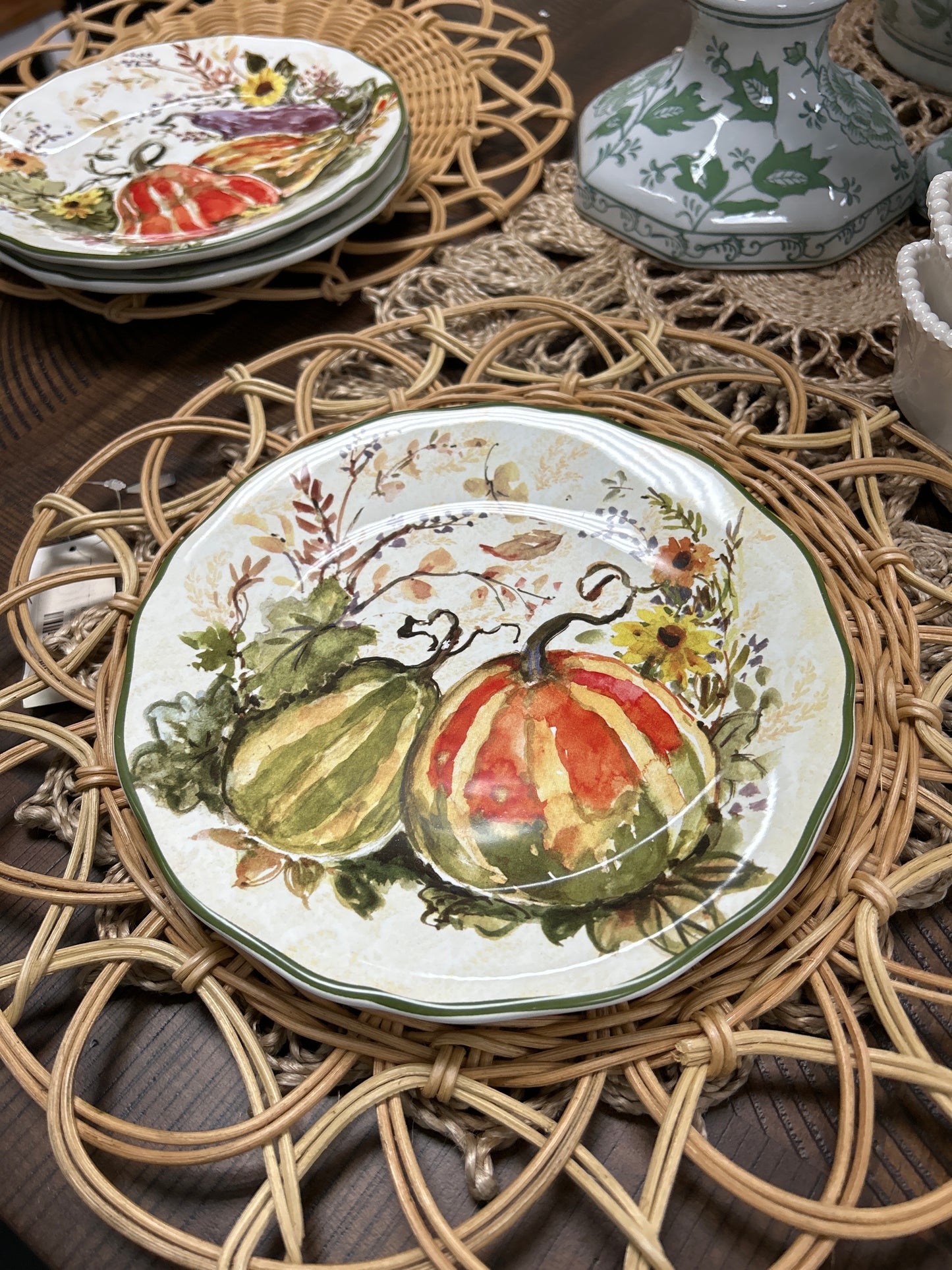 Harvest Morning Fall Dessert Plates 9in