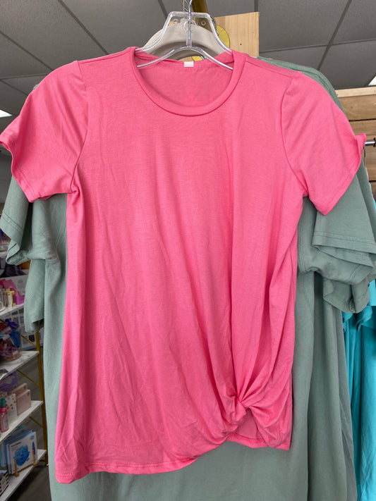 Twisted knot short sleeve t-shirt