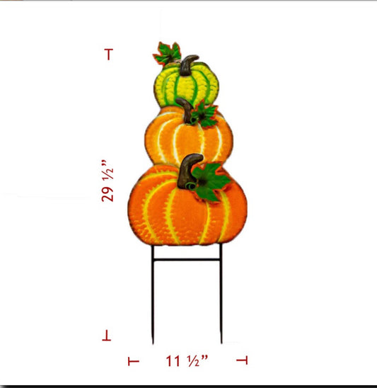 Metal 3 stack pumpkins