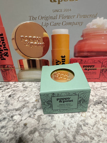 Poppy and Pout lip scrub and lip balm
