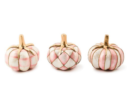 Mackenzie Childs rosy capiz pumpkins, set of 3