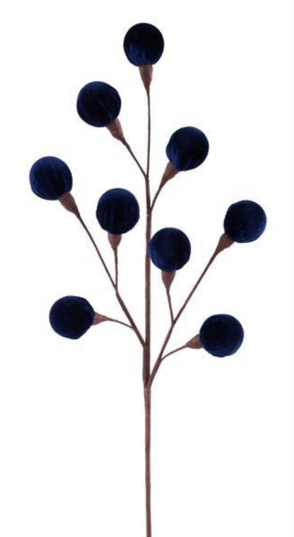 23"L VELVET WRAPPED STYRO BALL SPRAY