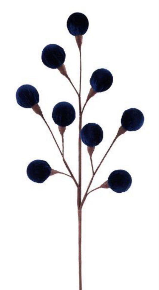 23"L VELVET WRAPPED STYRO BALL SPRAY