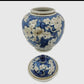 Blue and white ceramic chinoiserie jar