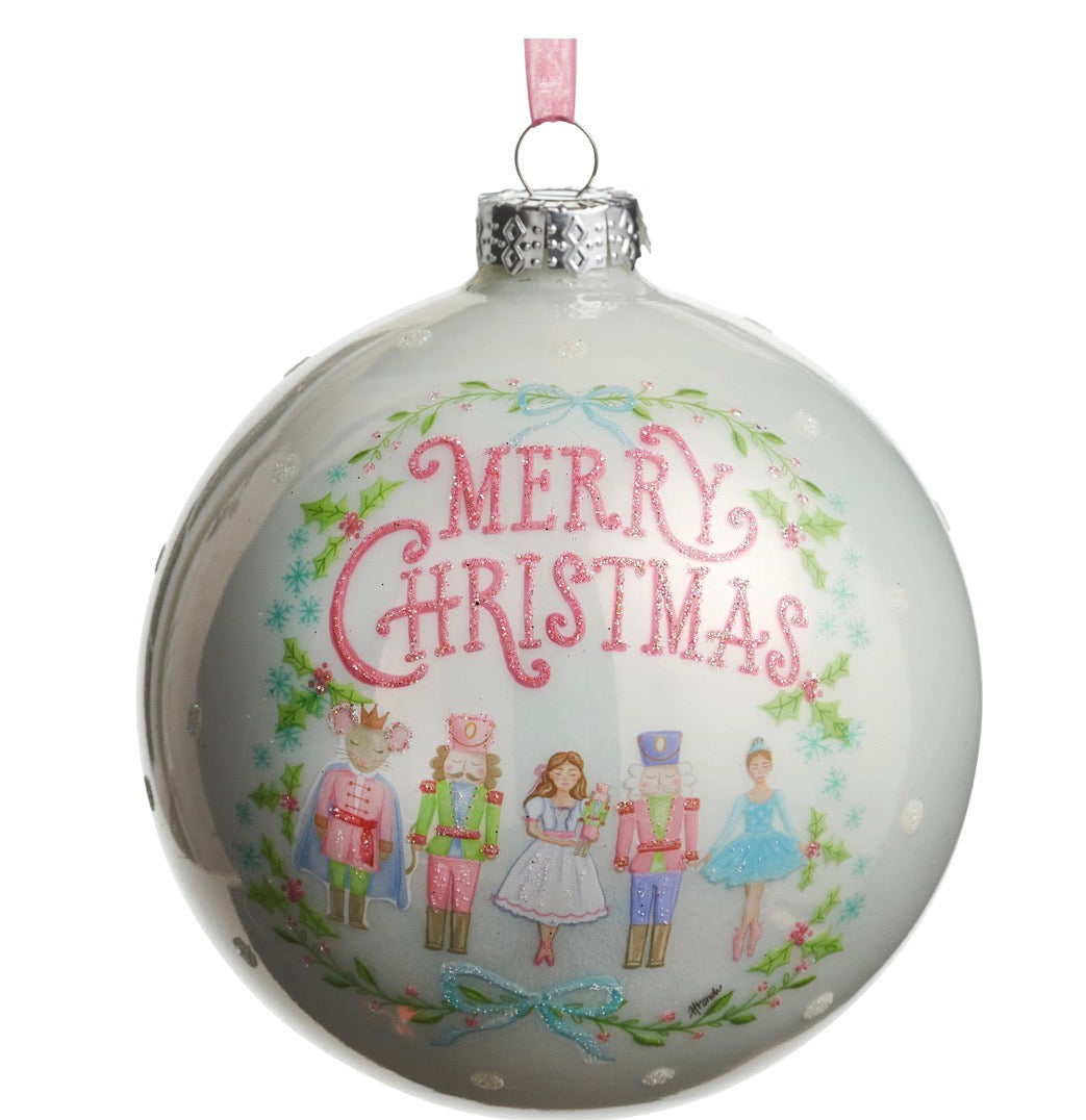 5" Pastel Nutcracker Ballet Ball Ornament