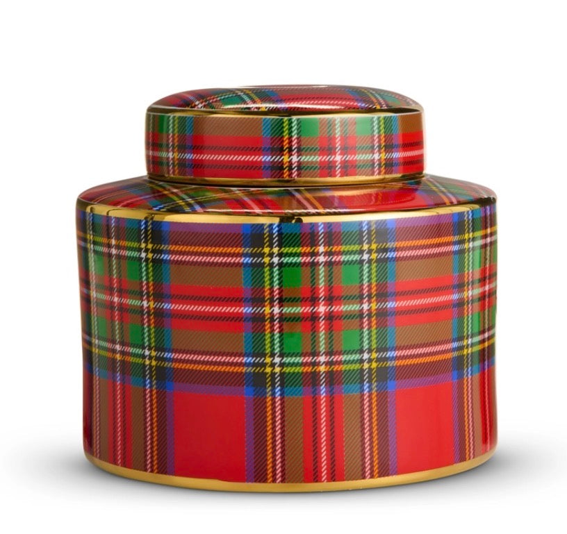 Tartan Plaid Decorative Jar