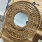 Round rattan mirror