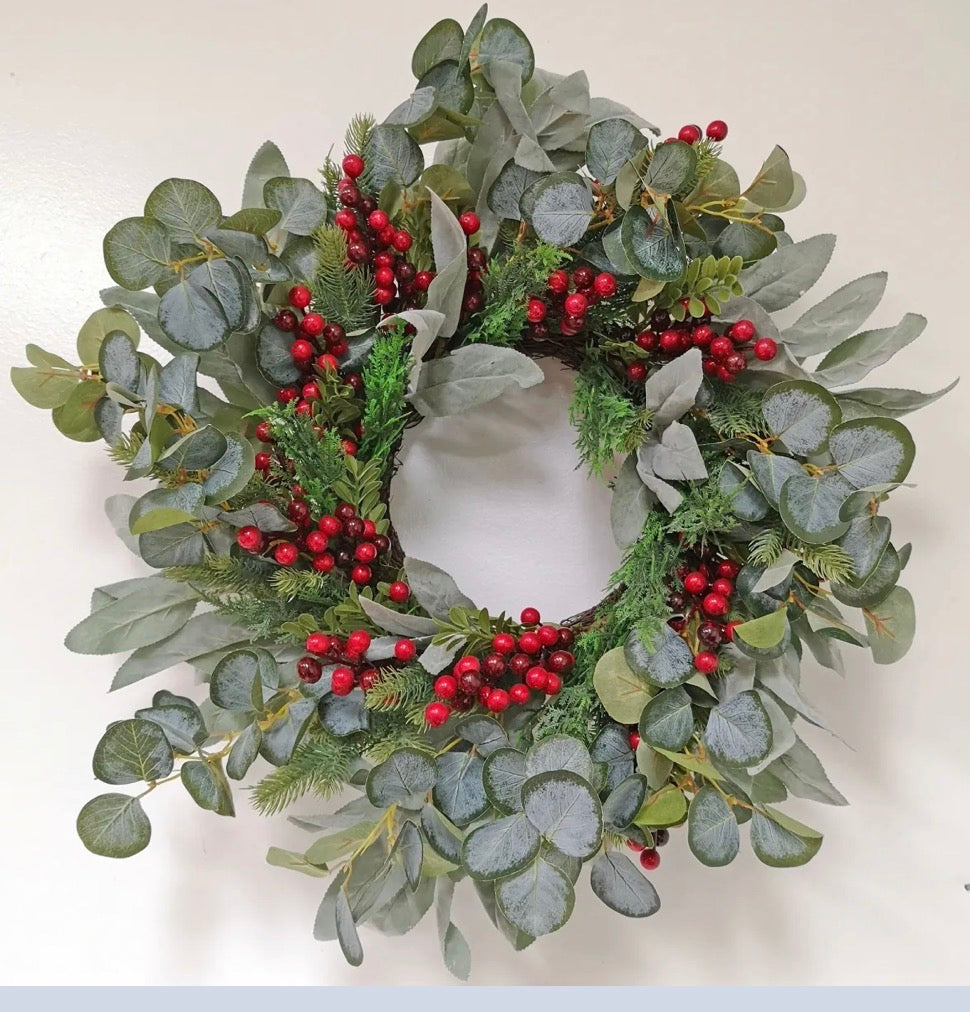 EUCALYPTUS & LAMBS EAR WREATH