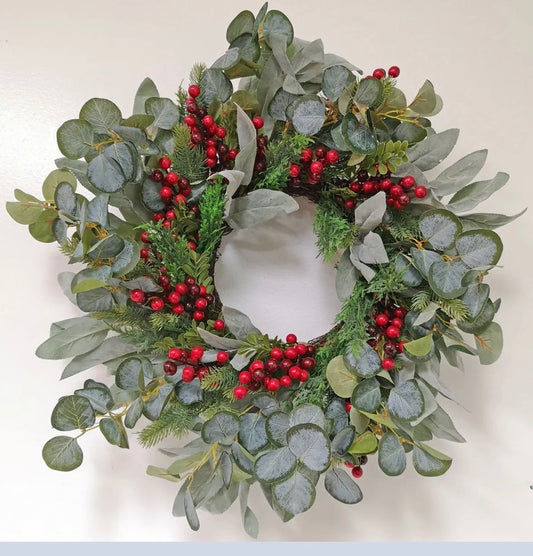 EUCALYPTUS & LAMBS EAR WREATH