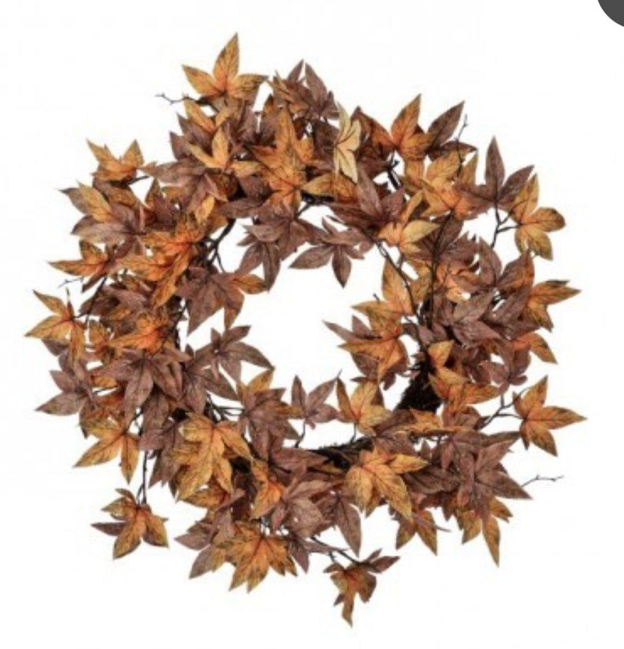 28” autumn maple leaf wreath
