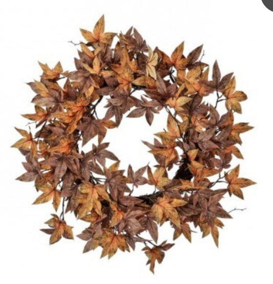 28” autumn maple leaf wreath