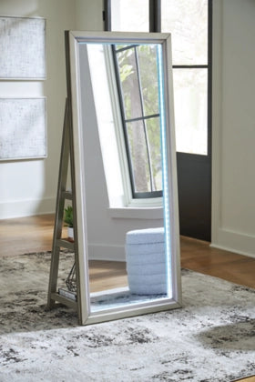 Standing floor mirror with storage
