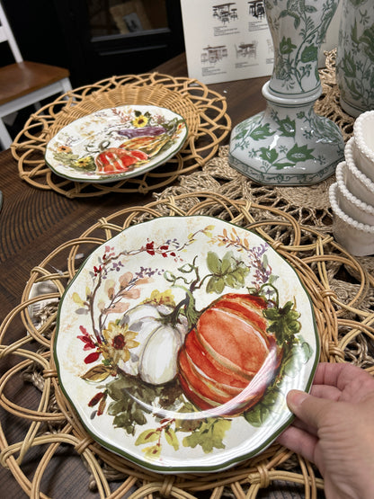 Harvest Morning Fall Dessert Plates 9in