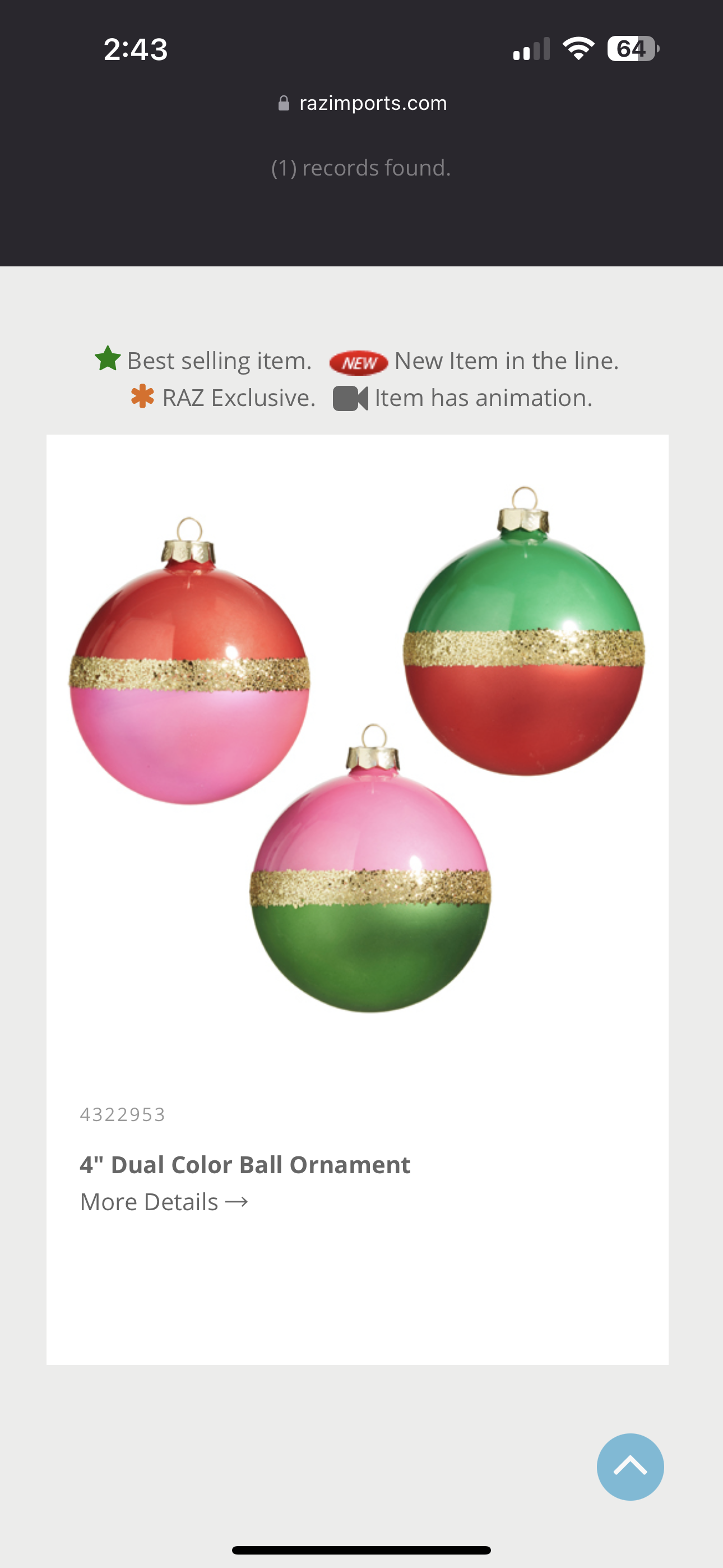 Dual color ball ornament