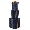 28" VP TRIPLE VELVET GIFT BOX STACK in BLUE