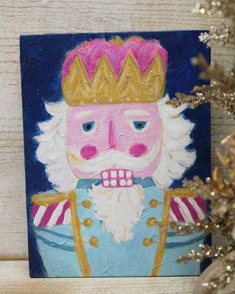 Hand painted canvas art nutcracker brights