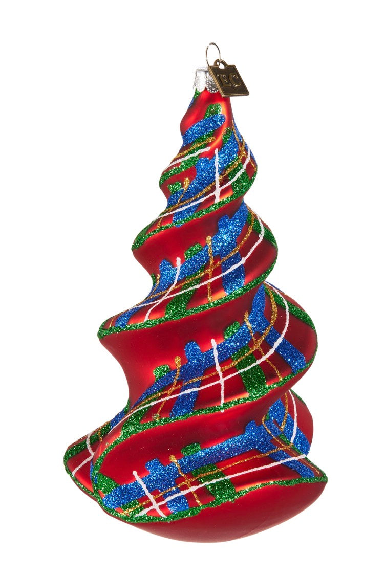 6.25" Tartan Spiral Tree Ornament