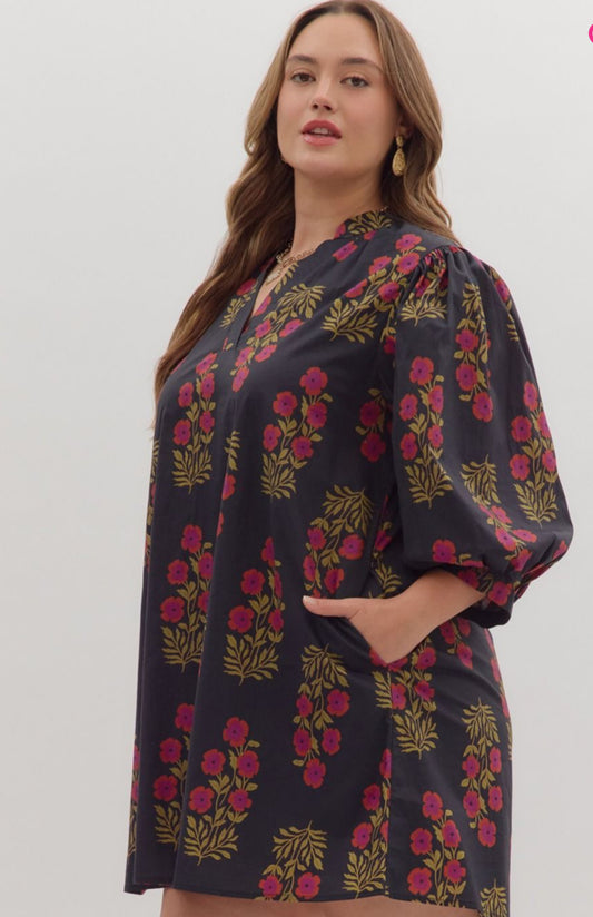 Black floral dress