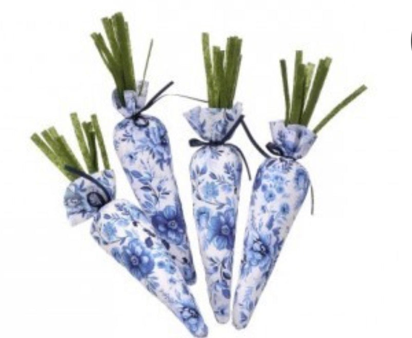 Fabric toile carrots set of 4