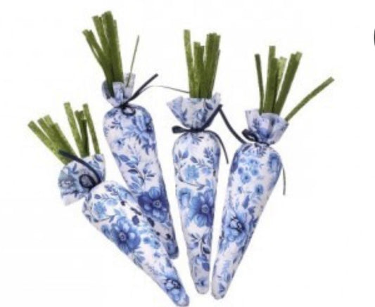 Fabric toile carrots set of 4