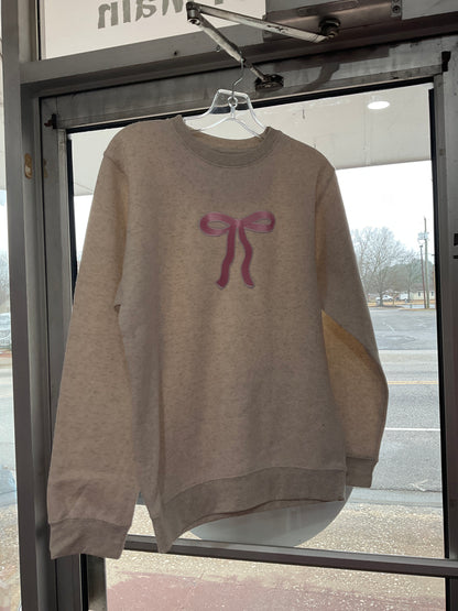 Coquette bow patch adult sweatshirt