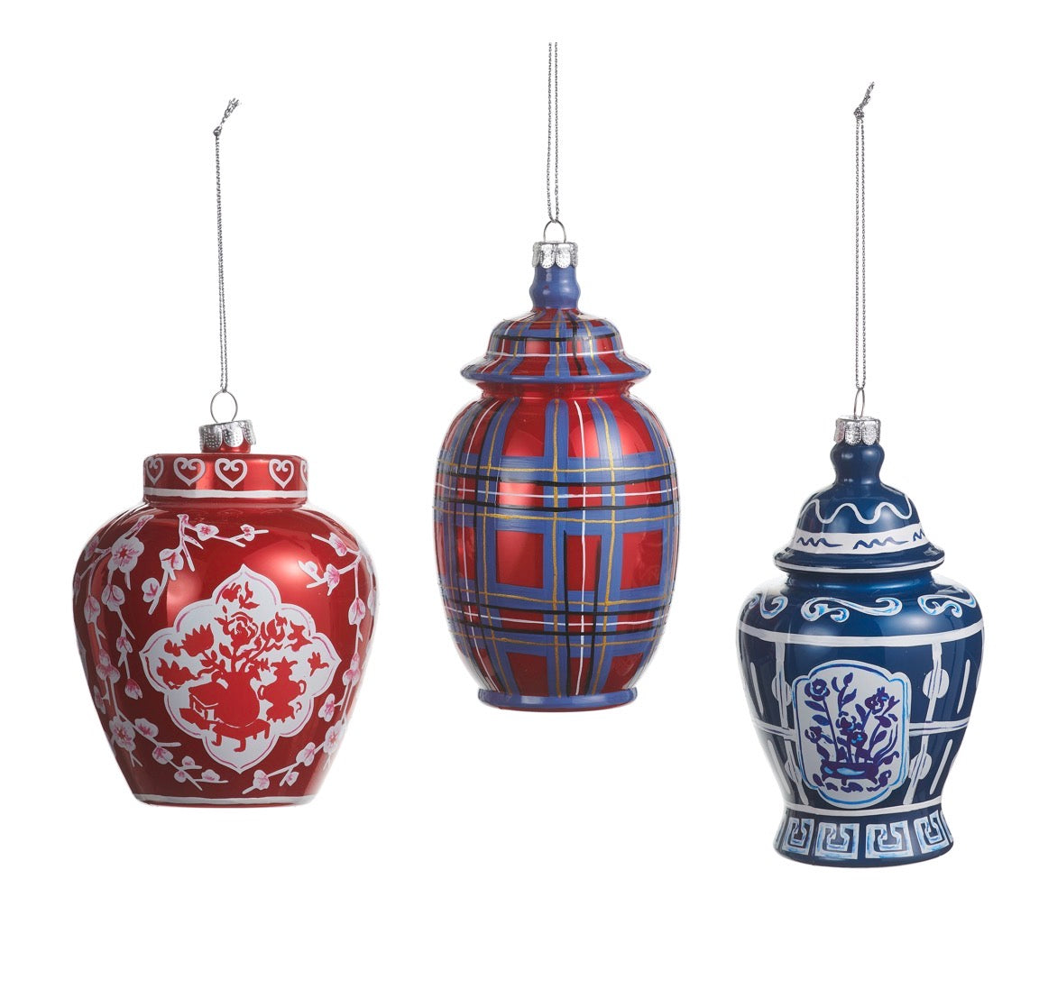 5" Dressed In Plaid Chinoiserie Ornament