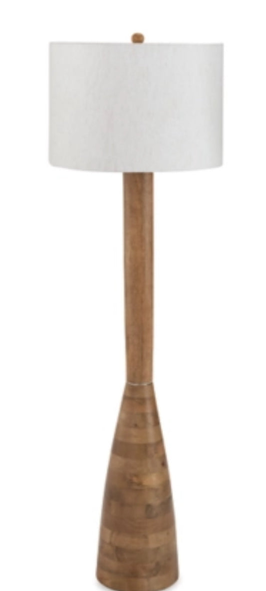 Wood floor lamp