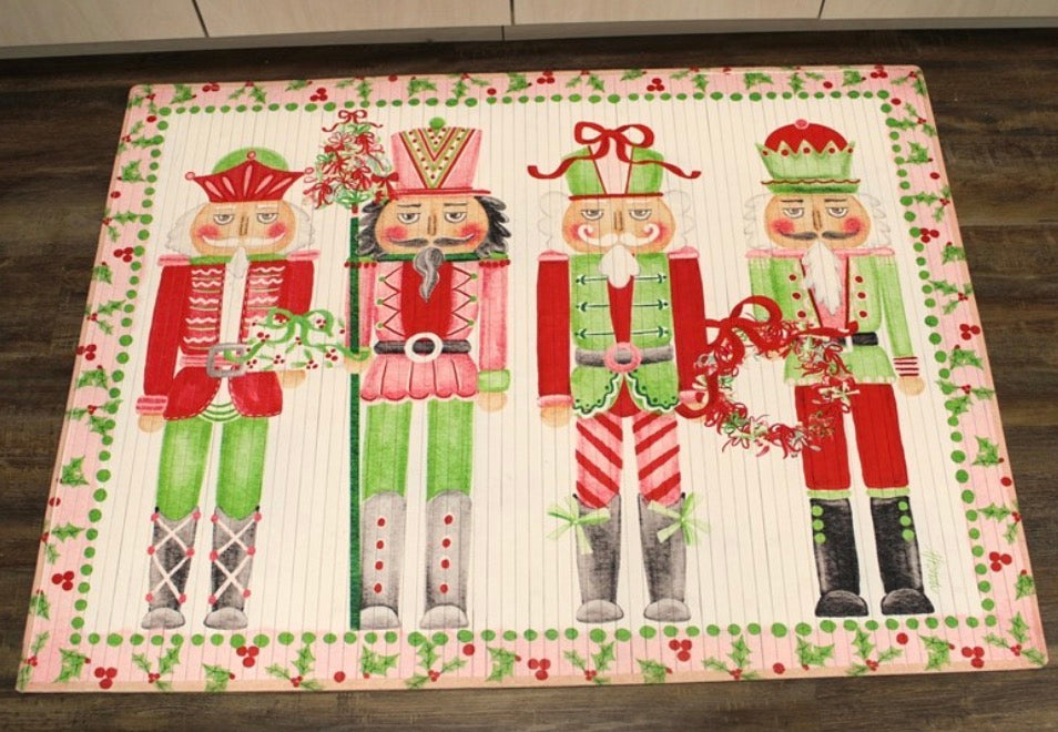 47x35" Bamboo Mat, Nutcracker Quartet