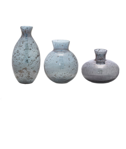 VASES 4"H, 5.5"H, 7.75"H GLASS