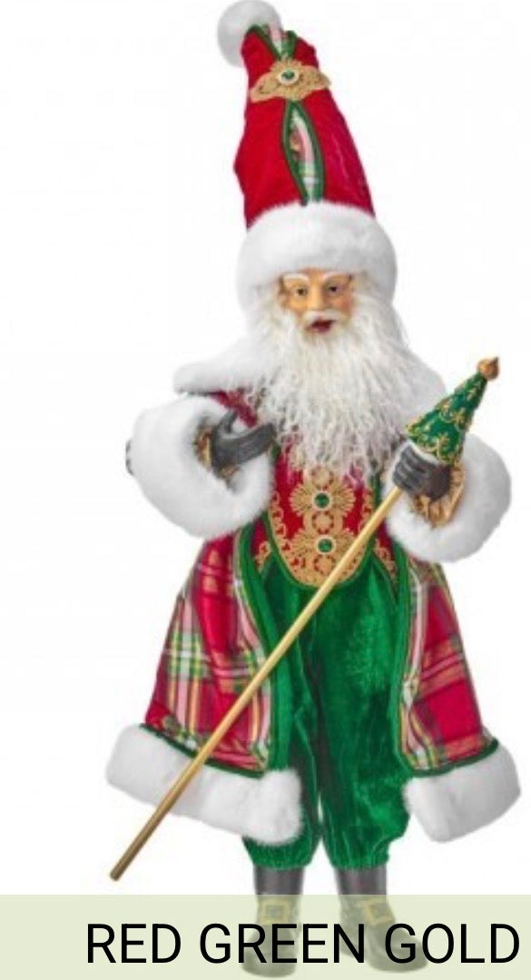 38.5" RESIN/FABRIC ROYAL CHRISTMAS SANTA