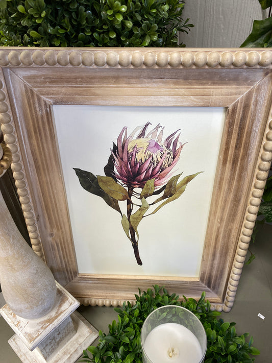 Natural wood beaded print