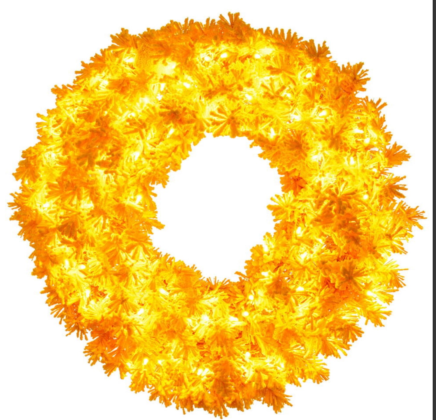 24” flocked yellow wreath duralit