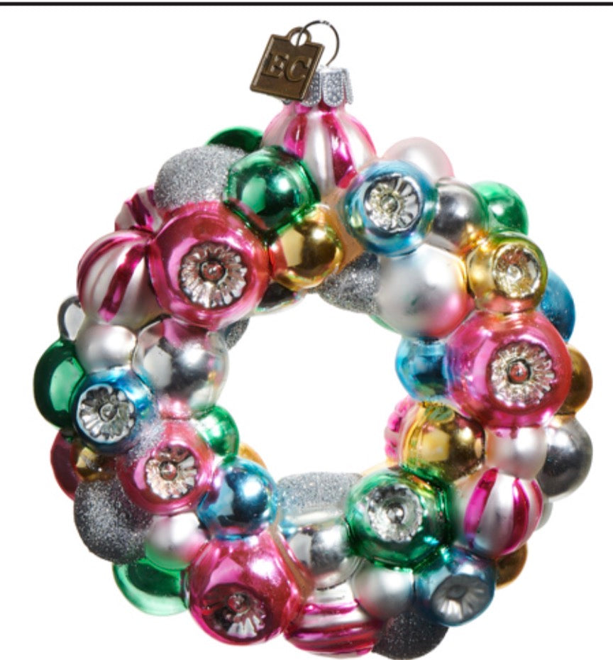 4.5" Multicolor Wreath Ornament