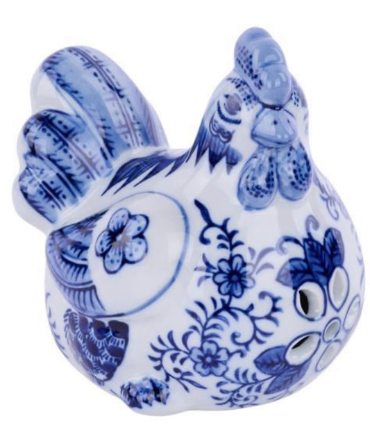 PORCELAIN CHICKEN BLUE/WHITE
