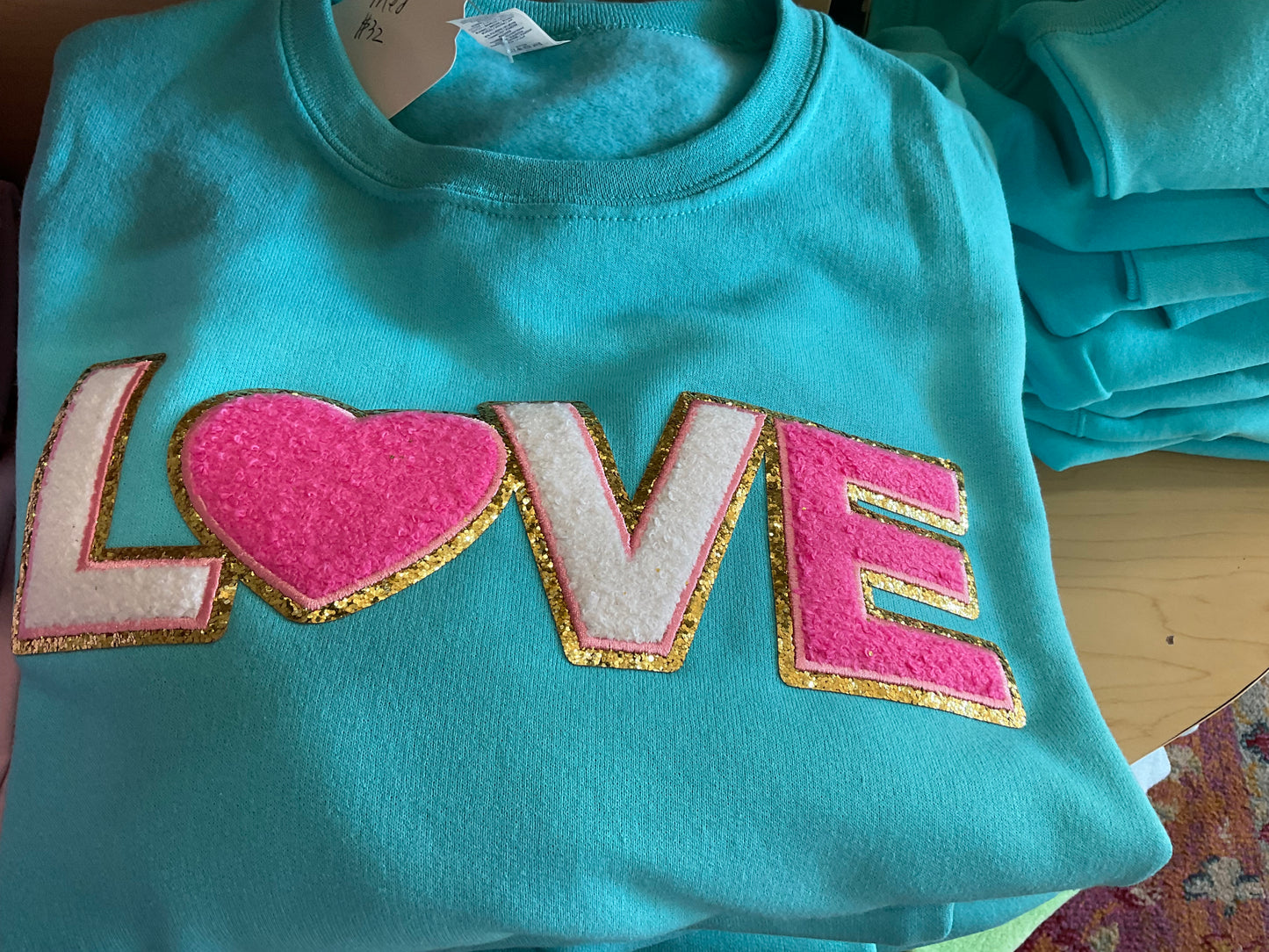 Valentine’s Day patch sweatshirts