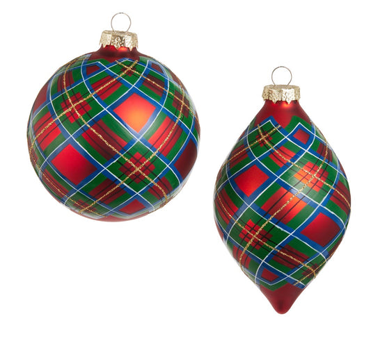 4" Plaid Ornament