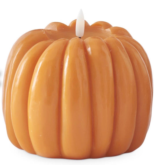 Orange Wax LED Flicker Flame Candle